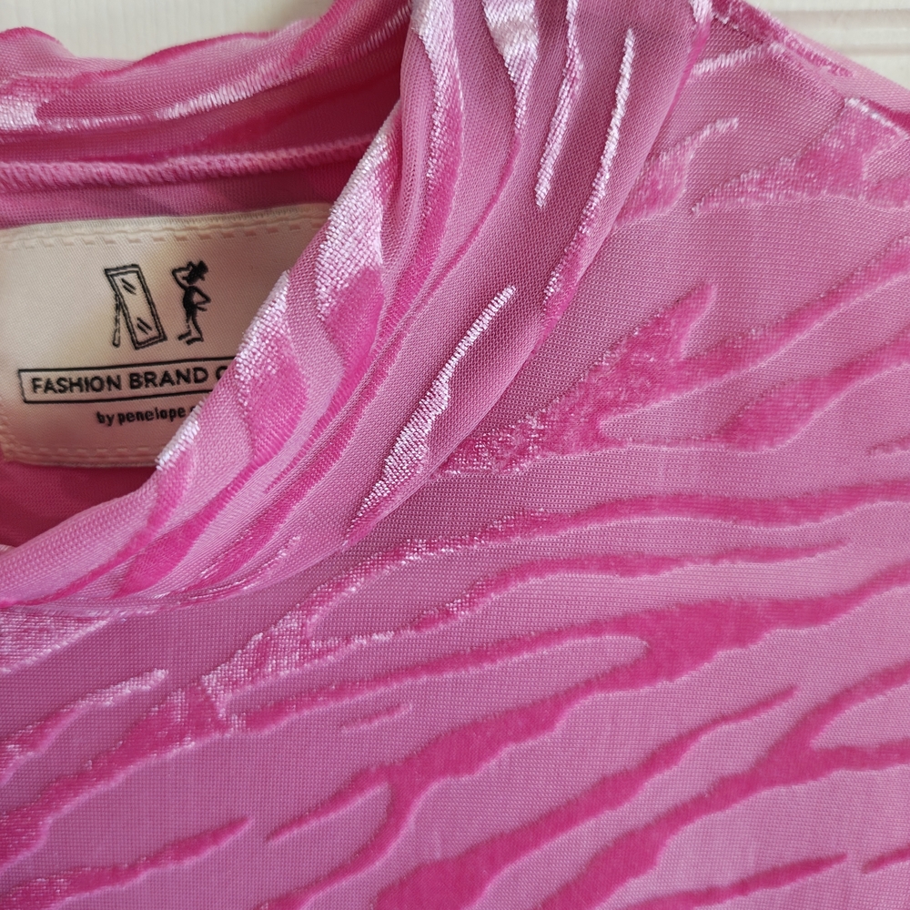 Fashion Brand Company Pink Mini Dress - Textured Zebra Sheer